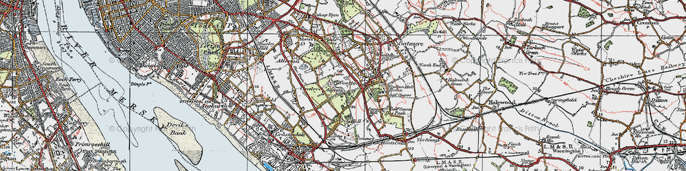 Old map of Allerton in 1923