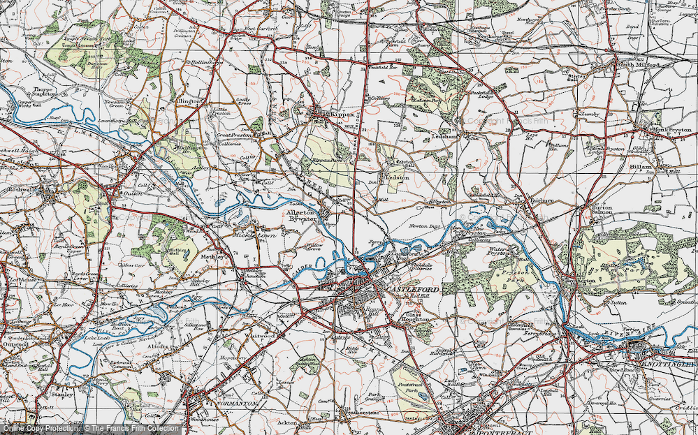 Old Map of Allerton Bywater, 1925 in 1925