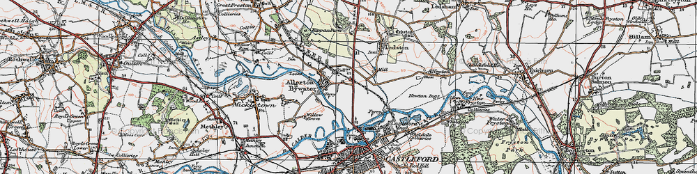 Old map of Allerton Bywater in 1925