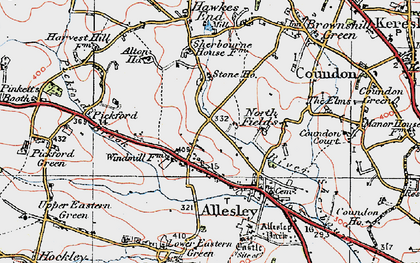 Old map of Allesley in 1920