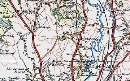 Old map of Allestree in 1921