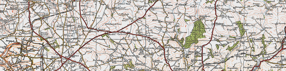 Old map of Allet in 1919