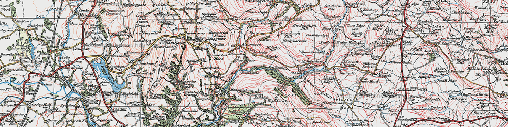 Old map of Back Dane in 1923