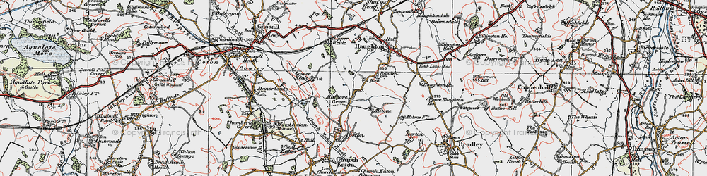 Old map of Allimore Green in 1921