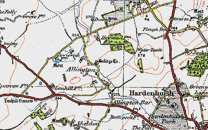 Old map of Allington in 1919