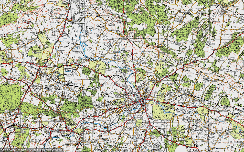 Old Map of Allington, 1921 in 1921