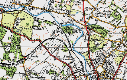 Old map of Allington in 1921