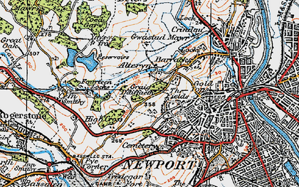 Old map of Allt-yr-yn in 1919