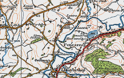 Old map of Alltyblaca in 1923