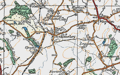 Old map of Almeley in 1920