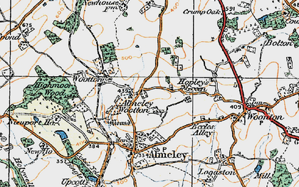 Old map of Almeley Wootton in 1920