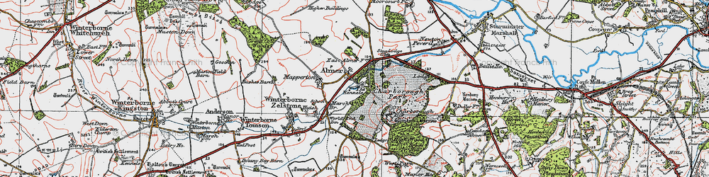 Old map of Charborough Park in 1919