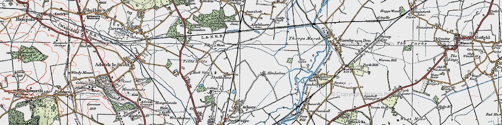 Old map of Almholme in 1923