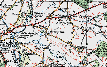 Old map of Peatswood in 1921