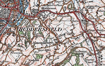 Old map of Almondbury in 1925