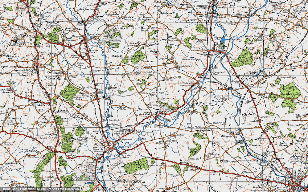 Old Map of Alne Hills, 1919 in 1919