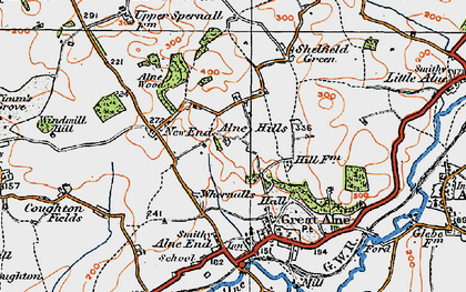 Old map of Alne Hills in 1919
