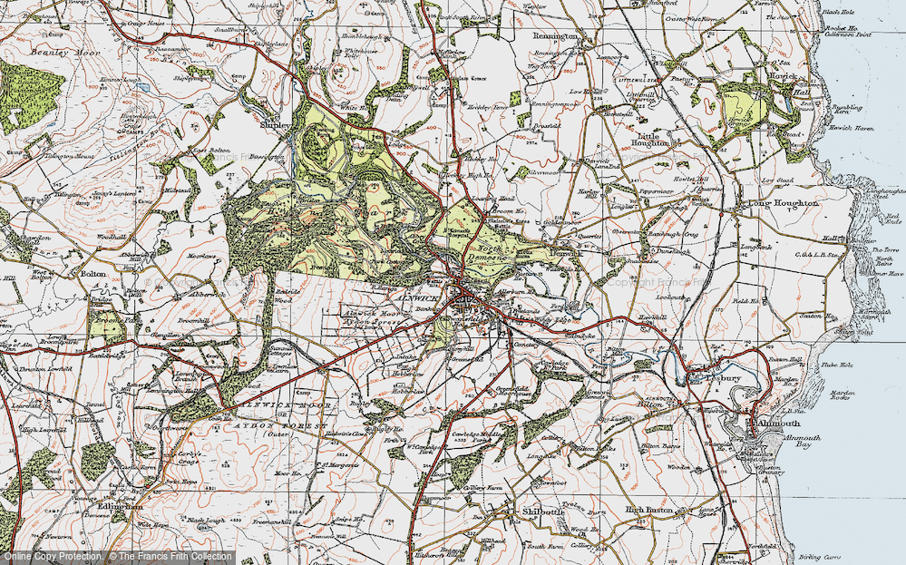 Old Map of Historic Map covering Abbey Cott in 1925