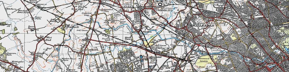 Old map of Alperton in 1920