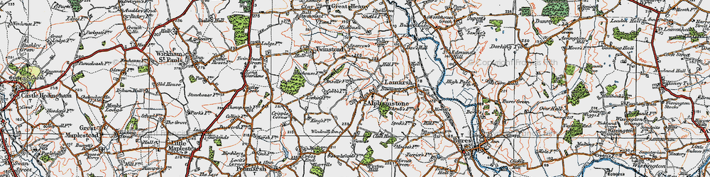 Old map of Alphamstone in 1921