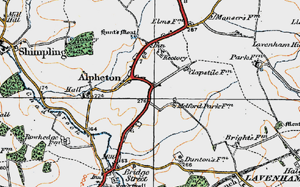 Old map of Alpheton in 1921