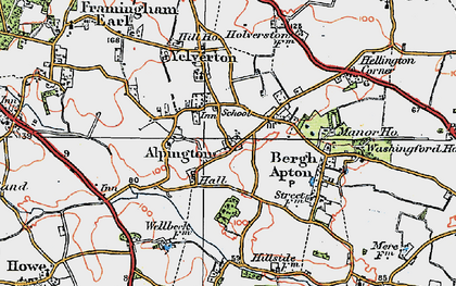 Old map of Alpington in 1922