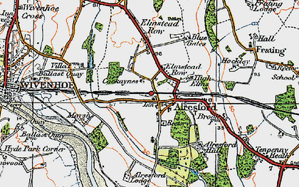 Old map of Alresford Creek in 1921