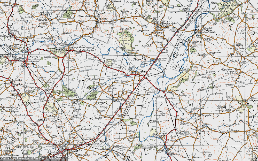 Old Map of Alrewas, 1921 in 1921