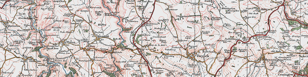 Old map of Alsop en le Dale in 1923
