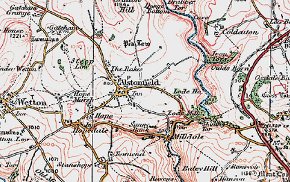 Old map of Alstonefield in 1923