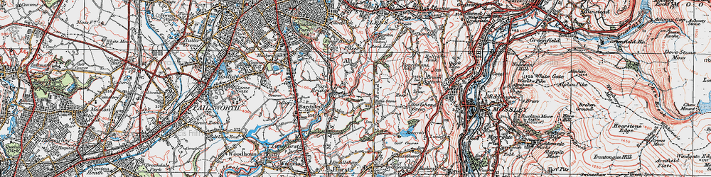 Old map of Alt Hill in 1924