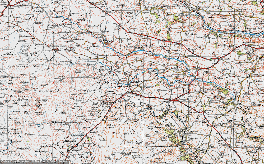Old Map of Altarnun, 1919 in 1919