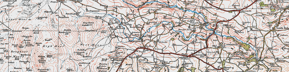 Old map of Altarnun in 1919