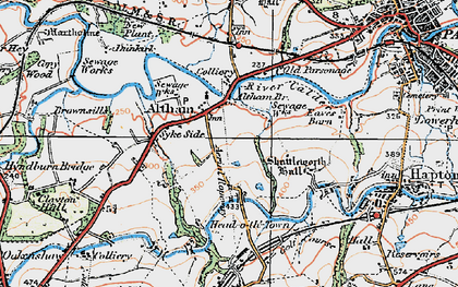 Old map of Altham in 1924