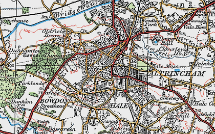 Old map of Altrincham in 1923