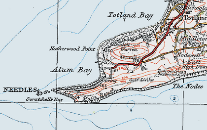 Old map of Alum Bay in 1919