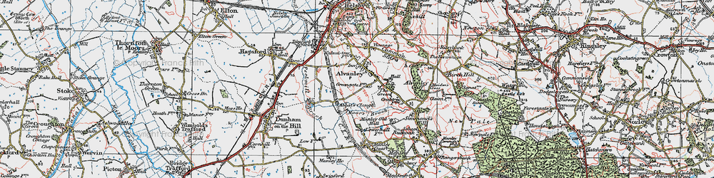 Old map of Alvanley Cliff in 1923