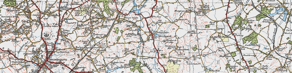Old map of Alvechurch in 1919