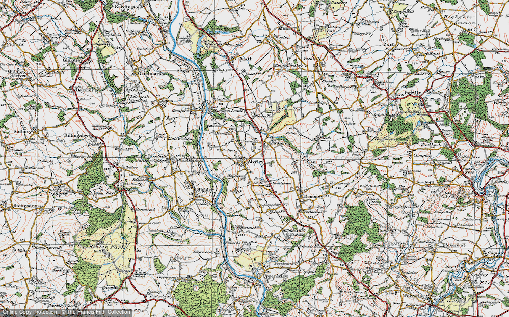 Old Map of Historic Map covering Bowhills in 1921