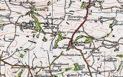 Old map of Lashingcott Moor in 1919