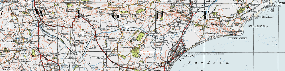 Old map of Bembridge Trail in 1919