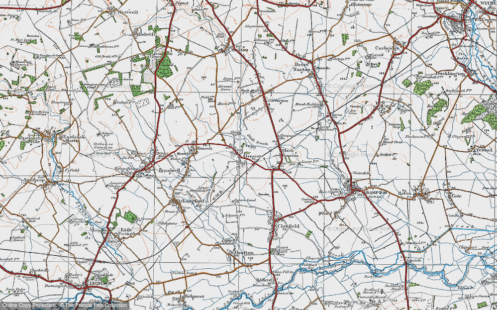 Old Map of Alvescot, 1919 in 1919