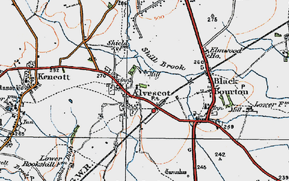 Old map of Alvescot in 1919