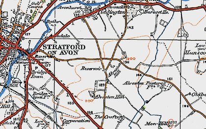 Old map of Alveston Hill in 1919
