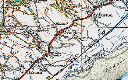 Old map of Aylburton Warth in 1919