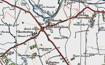 Old map of Alwalton in 1922