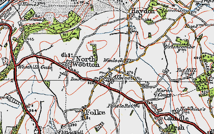 Old map of Alweston in 1919