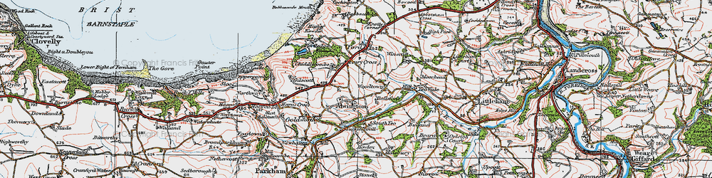Old map of Alwington in 1919