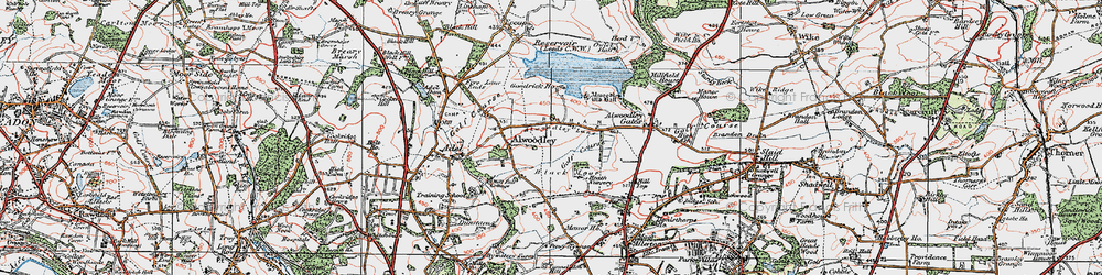 Old map of Alwoodley Park in 1925