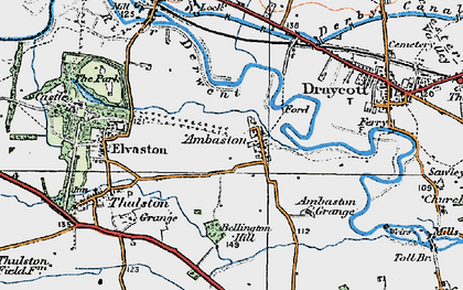 Old map of Ambaston in 1921